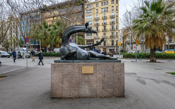 Barcelone Espagne Sculpture Girafe Style Moderniste — Photo