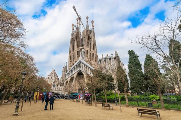Barcelona Hiszpania Katedra Sagrada Familia Został Zaprojektowany Przez Architekta Antonio — Zdjęcie stockowe