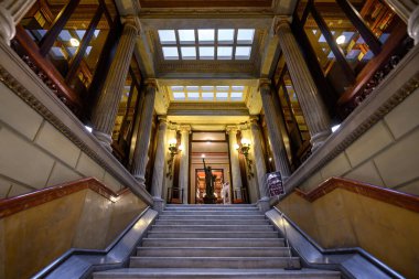 Barselona, İspanya. Eski güzel kütüphanenin içi Biblioteca Publica Arus