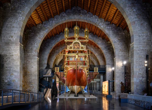 Barcelona Spanyolország Királyi Konyha Hajó Tengerészeti Múzeumban Épült Drassanes Reials — Stock Fotó