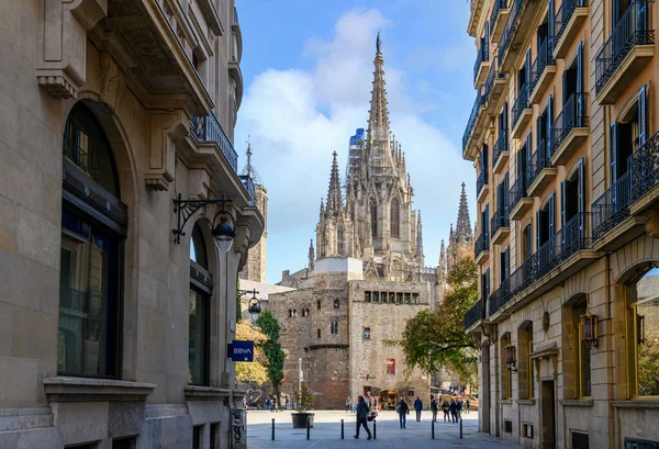 Barcelona Spanje Uitzicht Kathedraal Van Barcelona Catedral Santa Cruz Santa — Stockfoto