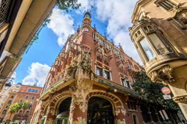 Barcelona, Spain. Palace of Catalan music or The Palau de la Musica Catalana is a concert hall, built by the architect Lluis Domenech i Montaner