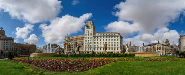 Barcelona Hiszpania Placa Catalunya Plac Katalonii Duży Plac Centrum Barcelony — Zdjęcie stockowe