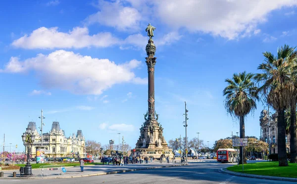 Barcelona España Monumento Colón Mirador Colón Monumento Altura Cristóbal Colón —  Fotos de Stock