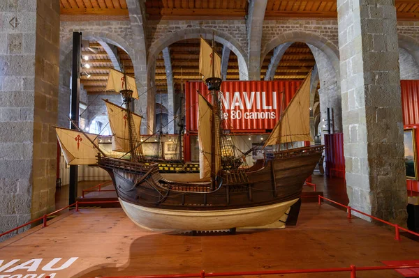 Barcelona Spanyolország Hajók Tartozékok Modelljei Tengerészeti Múzeumban — Stock Fotó