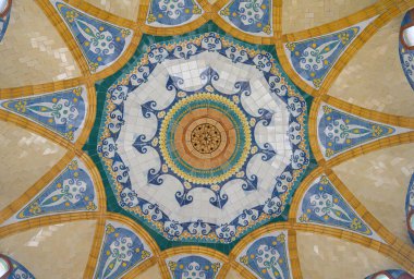 Barcelona, Spain. Interior of the Hospital de la Santa Creu i Sant Pau complex, the world's largest Art Nouveau Site in Barcelona