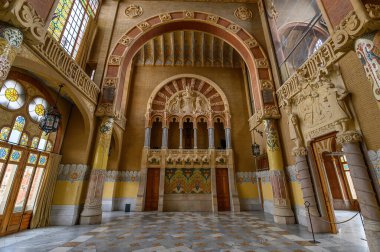 Barselona, İspanya. Santa Creu i Sant Pau Hastanesi, Barcelona 'daki en büyük Art Nouveau Sitesi.