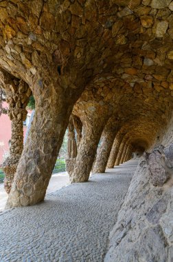 Antoni tarafından tasarlanan park guell gaudi Barcelona, İspanya.
