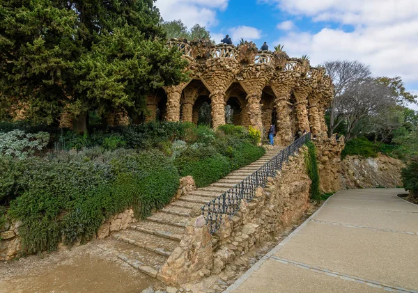 Parku Guell Zaprojektowanym Przez Antoniego Gaudiego Barcelonie Hiszpania — Zdjęcie stockowe