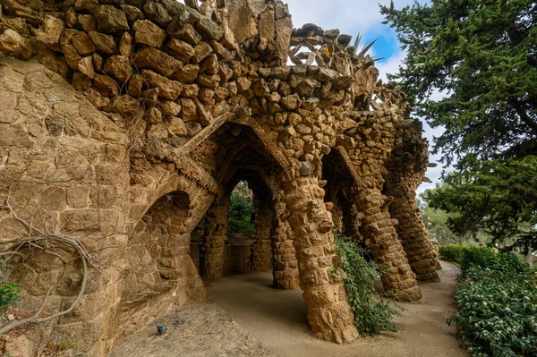Antoni tarafından tasarlanan park guell gaudi Barcelona, İspanya.