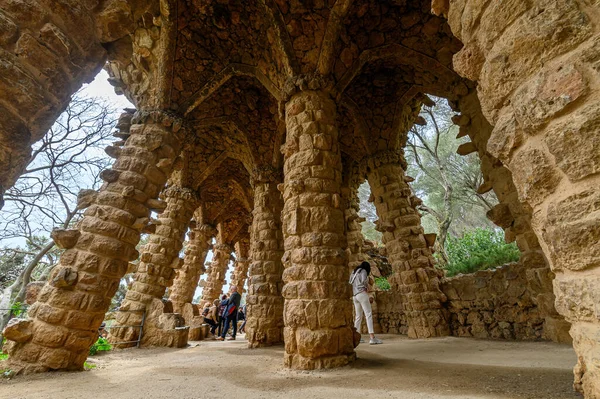Parque Güell Diseñado Por Antoni Gaudí Barcelona España — Foto de Stock