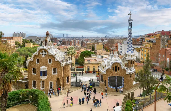 Antoni tarafından tasarlanan park guell gaudi Barcelona, İspanya.