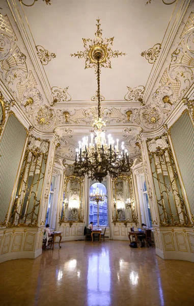 Όμορφο Εσωτερικό Του Διάσημου Szabo Ervin Βιβλιοθήκη Στη Βουδαπέστη Ουγγαρία — Φωτογραφία Αρχείου