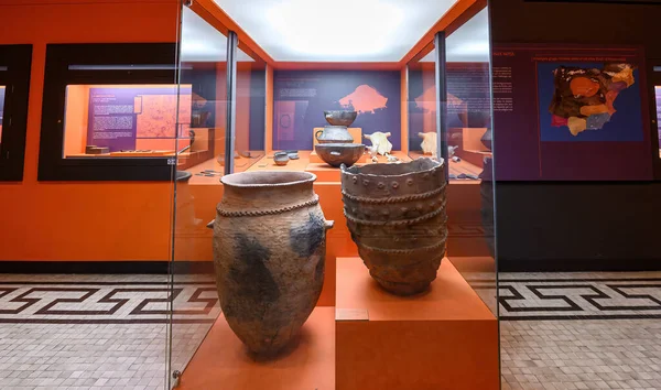 Barcelona España 2022 Artefactos Interior Del Museo Catalán Arqueología — Foto de Stock