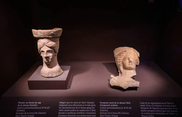 스페인 바르셀로나 2022 Artefacts Interior Catalan Museum Archaeology — 스톡 사진