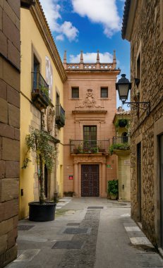 Barselona, İspanya. Poble Espanyol - İspanya 'nın tipik bölgesel mimarisini sergileyen 117 binayla 1929 yılında inşa edilen açık hava müzesi.