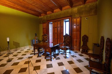 Barselona, İspanya. Palau Guell 'in ya da sarayın içi. Katalan mimar Antoni Gaudi tarafından tasarlanmış bir malikane.