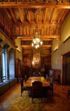 Barselona, İspanya. Palau Guell 'in ya da sarayın içi. Katalan mimar Antoni Gaudi tarafından tasarlanmış bir malikane.