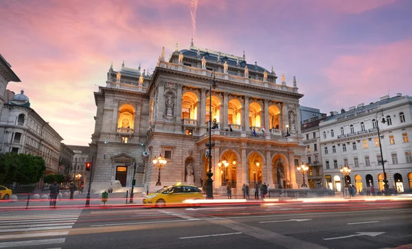 Budapest Ungarn Das Ungarische Königliche Staatsopernhaus Bei Sonnenuntergang Eines Der — Stockfoto