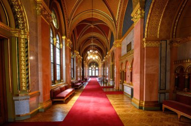 Budapeşte, Macaristan. Macar Parlamentosu binasının içi