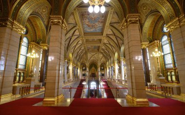 Budapeşte, Macaristan. Macar Parlamentosu binasının içi