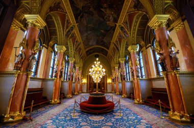 Budapeşte, Macaristan. Macar Parlamentosu binasının içi