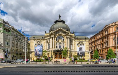 Budapest, Hungary. Comedy Theatre of Budapest or Vigszinhaz, built by Fellner and Helmer