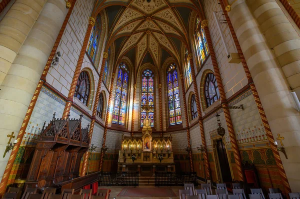 Budapest Hungary Interior Szent Erzsebet Church Elizabeth Parish Church — Stock Fotó