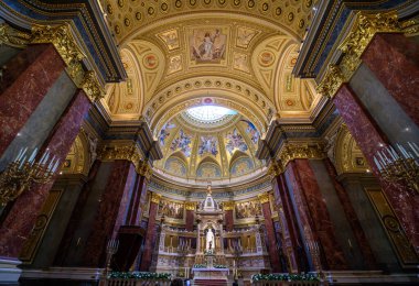 Budapest, Hungary. Interior of St. Stephen's Basilica Cathedral
