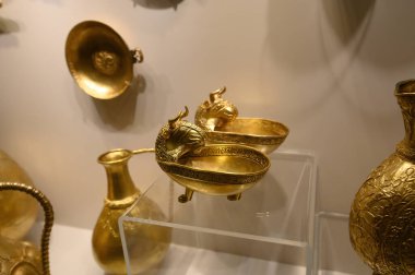 Budapest, Hungary. Artefacts and Interior of Hungarian National Museum - national museum for the history, art and archaeology