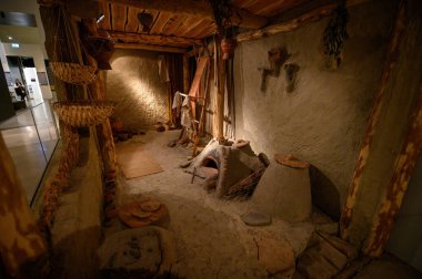 Budapest, Hungary. Artefacts and Interior of Hungarian National Museum - national museum for the history, art and archaeology