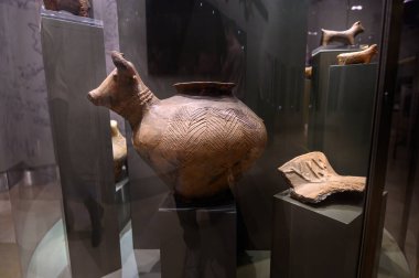 Budapest, Hungary. Artefacts and Interior of Hungarian National Museum - national museum for the history, art and archaeology