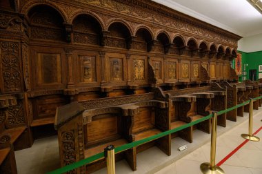 Budapest, Hungary. Artefacts and Interior of Hungarian National Museum - national museum for the history, art and archaeology