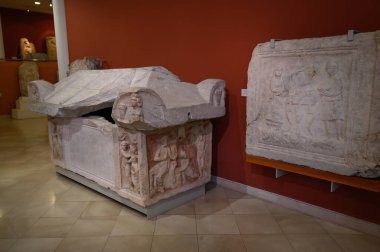 Budapest, Hungary. Artefacts and Interior of Hungarian National Museum - national museum for the history, art and archaeology