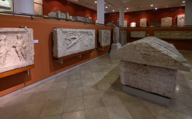 Budapest, Hungary. Artefacts and Interior of Hungarian National Museum - national museum for the history, art and archaeology