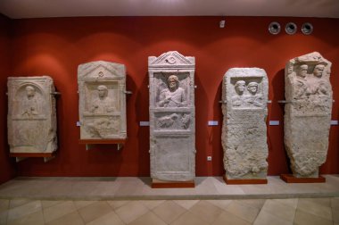 Budapest, Hungary. Artefacts and Interior of Hungarian National Museum - national museum for the history, art and archaeology