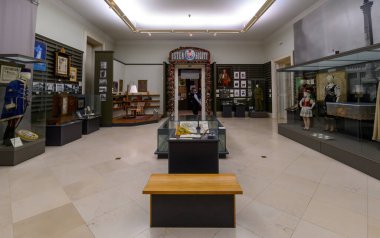 Budapest, Hungary. Artefacts and Interior of Hungarian National Museum - national museum for the history, art and archaeology