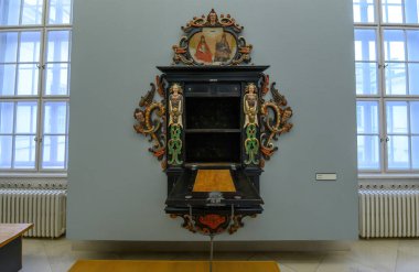 Budapest, Hungary. Artefacts and Interior of Hungarian National Museum - national museum for the history, art and archaeology