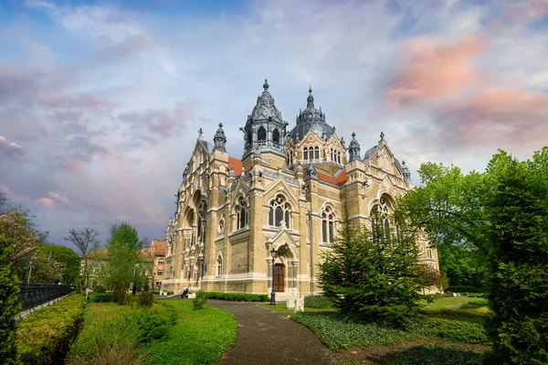 Sinagoga Szeged Szeged Hungria Pôr Sol Projetada Por Lipot Baumhorn — Fotografia de Stock