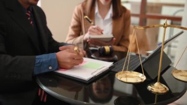 lawyers discussing data working, business plan and marketing