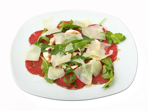 Beef carpaccio dish — Zdjęcie stockowe