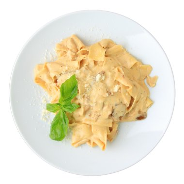 Papardelle with ceps and cream sauce clipart
