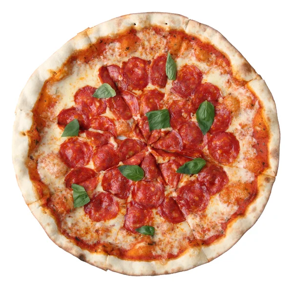 Pizza Salame piccante Foto Stock