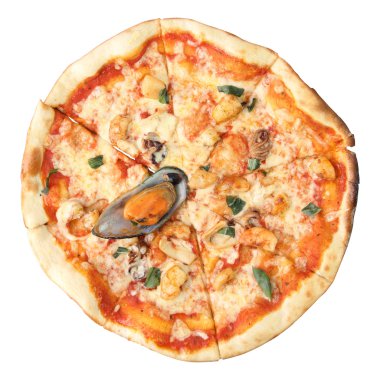 Pizza ile deniz ürünleri