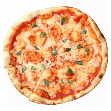 pizza margherita Üstten Görünüm