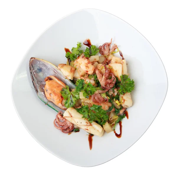 Seafood sallad med potatis — Stockfoto