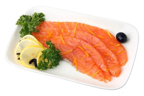 Affettata? # Salmone # — Foto Stock