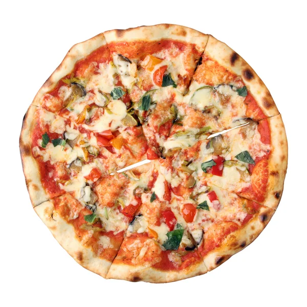 Vue du dessus de pizza végétarienne — Photo