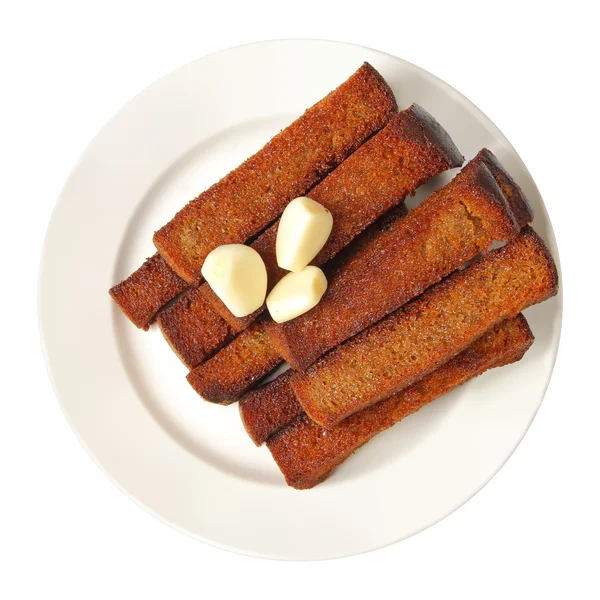 Croutons with garlic — Stock Photo, Image