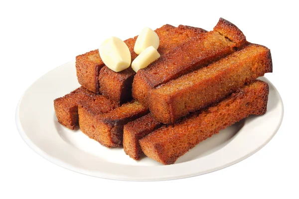 Croutons on a dish — Stock Photo, Image